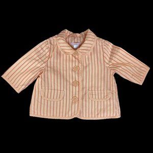 Janie & Jack Pink Striped Coat Size 3-6 Months